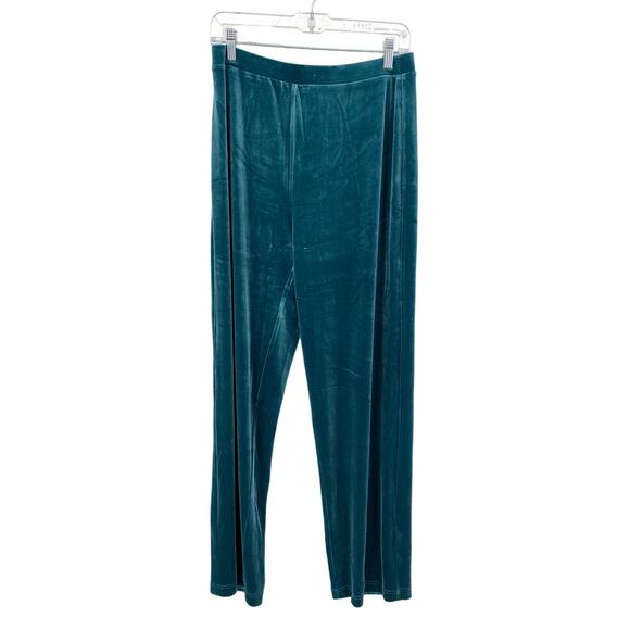 Drapers & Damons 2 Piece Set Velour Sz M Straight Leg Pant S Jacket Teal Blue - Picture 2 of 7